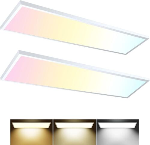  AIKVSXER 1x4 LED Flat Panel Light, 5000LM 50W TRIAC 10-100% Dimmable, 3000/4000/5000k Selectable, 120V, 2 Pack  - Lot 608