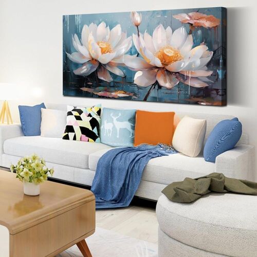 CANEITO Lotus Flower Wall Art, 60" x 30"  - Lot 628