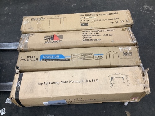 Lot of (4) Pop Up Canopies - Uninspected - Lot 480