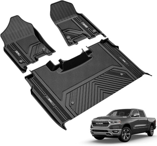 3W Floor Mats for 2019-2024 Dodge Ram 1500 Crew Cab New Body   - Lot 774