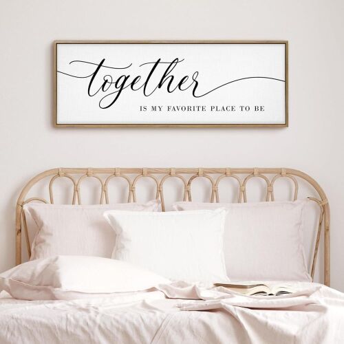 Together Is My Favorite Place to Be Framed Canvas Wall Art, 42" x 15"  - Lot 581