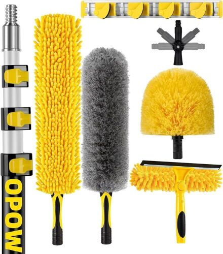 25 Foot High Ceiling Duster Kit with 5-18ft Heavy Duty Extension Pole - Lot 602