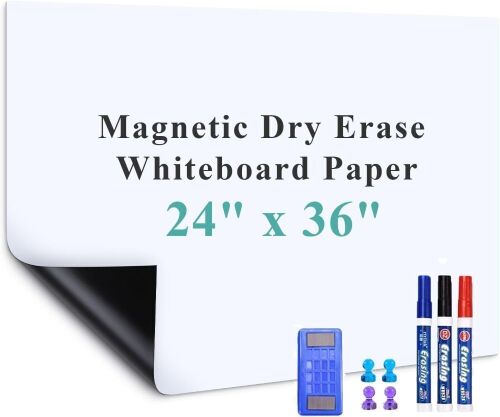 Warasee Magnetic Dry Erase Whiteboard Paper, 24" x 36"  - Lot 620