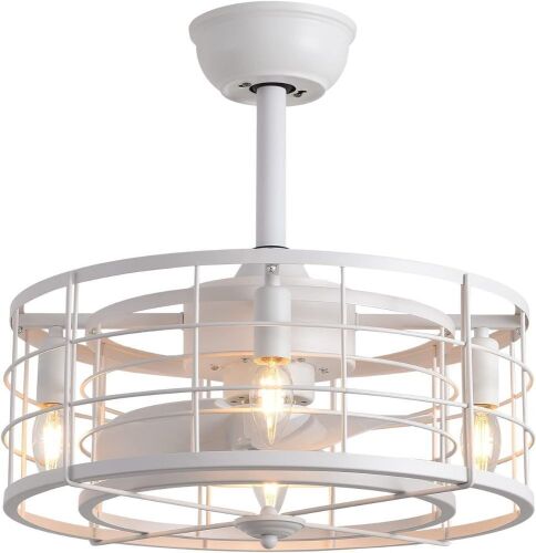 Caged Ceiling Fan with Lights 20"  - Lot 432