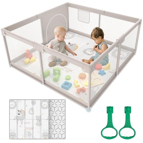 ZEEBABA Baby Playpen with Mat, 47" x 47"  - Lot 523