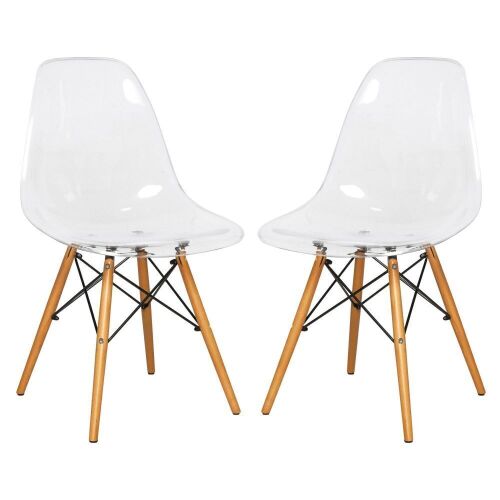 Clear Molded Side Chair, Set of 2 - Lot 613