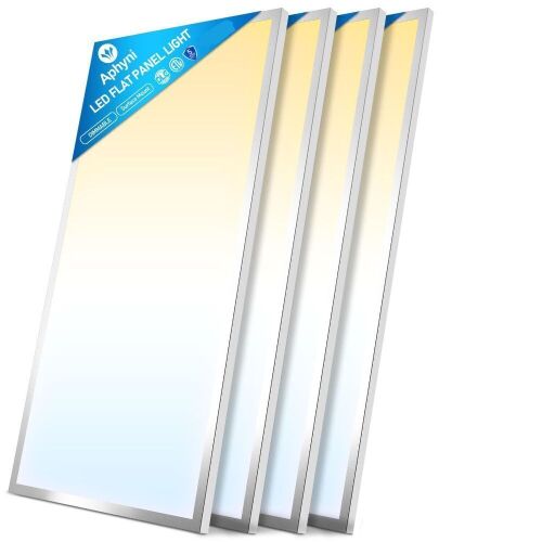  2x4 LED Flat Panel Light Surface Mount, 70W 7700LM 3000K/4000K/5000K Triac Dimming 10%-100% 120V, 4 Pack - Lot 52