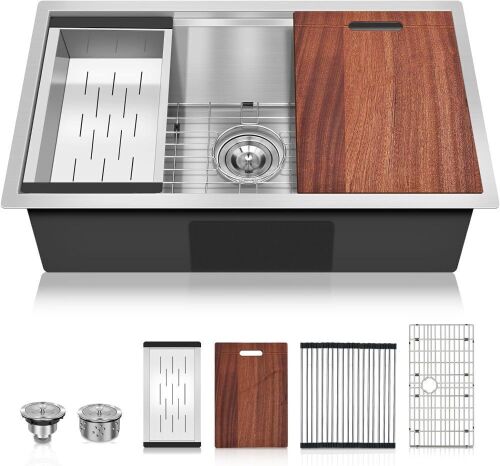  Tysun 27" Undermount Stainless Steel Kitchen Sink with Accessories  - Lot 14