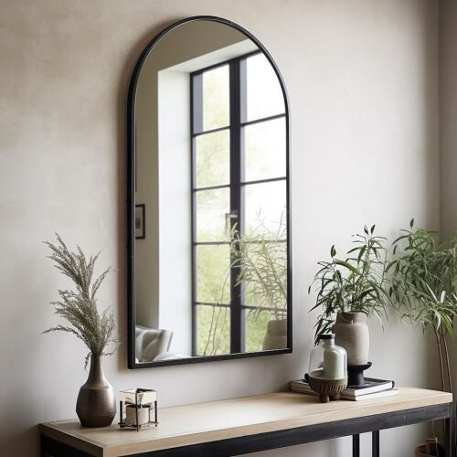 Arched Wall Mounted Mirror, 42"x24" - Lot 718
