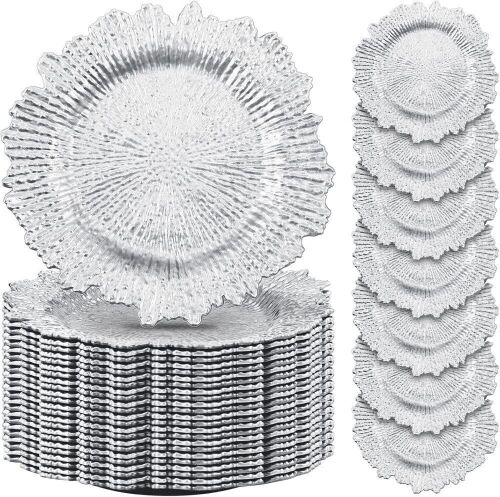 13 Inch Plastic Charger Plates, 50 pc  - Lot 100