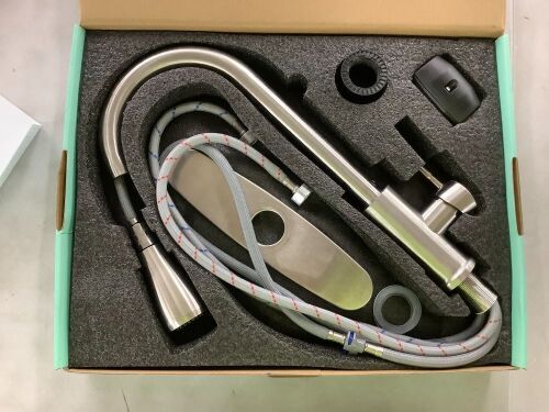 FORIOUS Brushed Nickel Kitchen Faucet with Pull Down Sprayer - Lot 532
