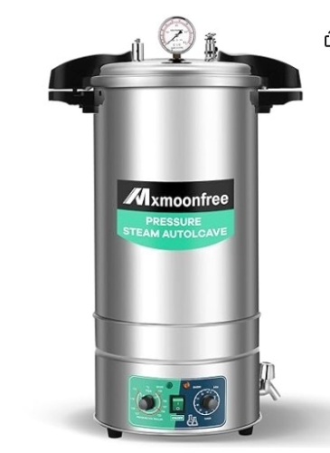 25 Quart Timed Autoclave, Steam-pressurized Autoclave, 15psi at 121℃, for Glassware, Lab Equipment and Mushroom Cultivation 110V  - Lot 61