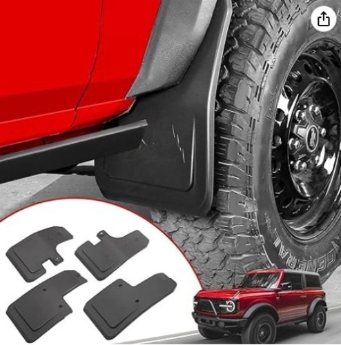 Mabett Mud Flaps for Ford Bronco Accessories 2021 2022 2023 2024 2/4-Door No Punching Required Front and Rear 4PCS - Lot 66