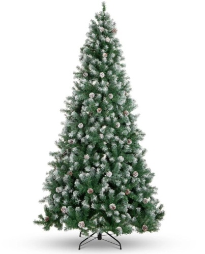 Pre-Decorated Christmas Tree w/ Pine Cones, Flocked Branch Tips 6ft - Lot 78