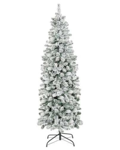 Snow Flocked Artificial Pencil Christmas Tree w/ Stand 7.5ft - Lot 79
