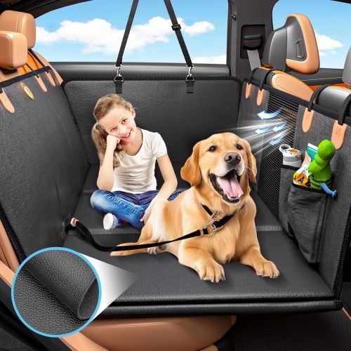 Back Seat Extender for Dogs - Waterproof Dog Car Seat Cover for Back Seat with Hard Bottom - Lot 2225