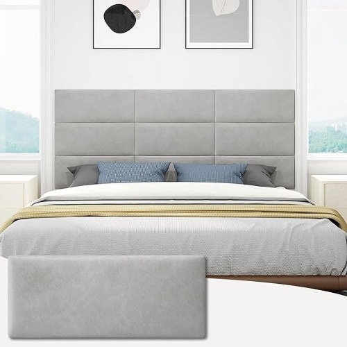 Amoveo Queen Full Headboard, Wall Mounted Peel and Stick Headboard - Lot 2226