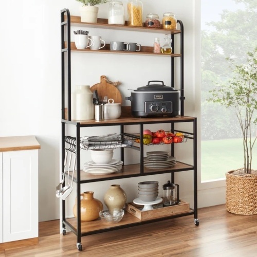 Counter-Height Baker's Rack w/ Locking Wheels, Adjustable Feet - 67in - Lot 2291