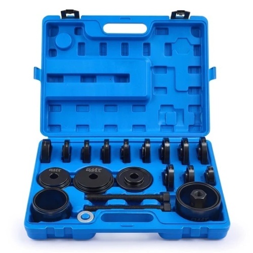 24pcs Automotive Bearing Puller Tool Kit with Sliding Screws Universal Bushings Sleeves Storage Case, Blue - Lot 2312