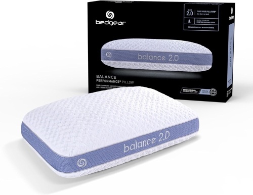 Bedgear Balance Performance Pillow - Size 2.0 - Moisture Wicking Bed Pillow - All Sleep Positions - Medium Firmness Sleeping Pillow - Hypoallergenic, Washable Removable Cover - 20" W x 26" L x 5.75" H - Lot 2321