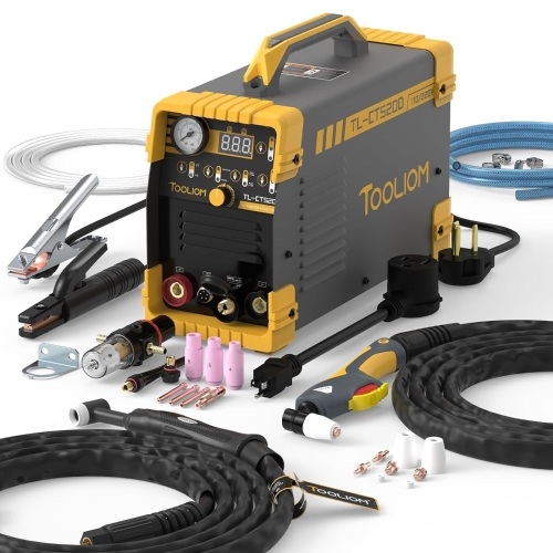 TOOLIOM 3 in 1 CUT/TIG/MMA Welder 50A Air Plasma Cutter 200A TIG and 200A Stick Welder Portable Welding Machine Dual Voltage 110&220V - Lot 2332