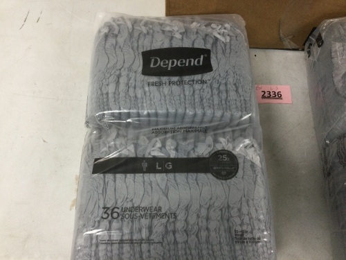 Depend Fresh Protection Incontinence Underwear for Men, Adult Diapers Large - Lot 2336