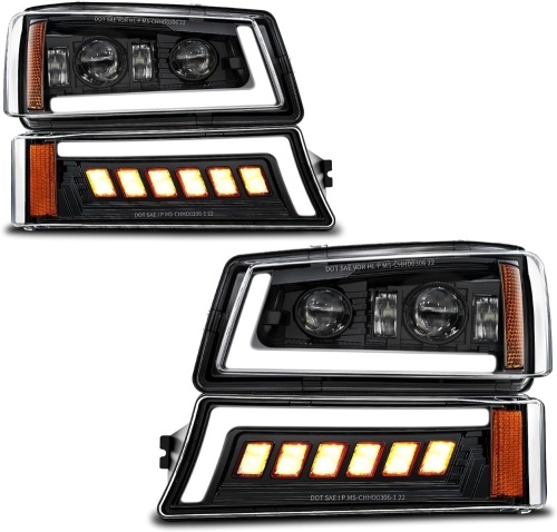 Z-OFFROAD LED Headlights Assembly DOT Approved with DRL Turn Signal Hi/Low Sealed Beam Side Marker Compatible with 2003-2006 Chevy Silverado Avalanche - Lot 2500