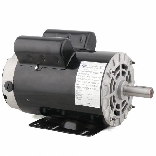 5HP Single Phase 143/5T Frame Electric Air Compressor Electric Motor 7/8 inch Shaft 3450RPM 208-230 Volts 60HZ - Lot 2451