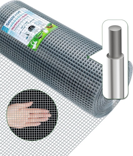 Hardware Cloth,1/2inch 24inx100ft 19 Gauge,Double-Layer Hot-Dip Galvanizing After Welding,Chicken Wire Fence Wire Mesh Fence Poultry Netting Garden Fence Tree Guard Wire Fence Rolls - Lot 2452
