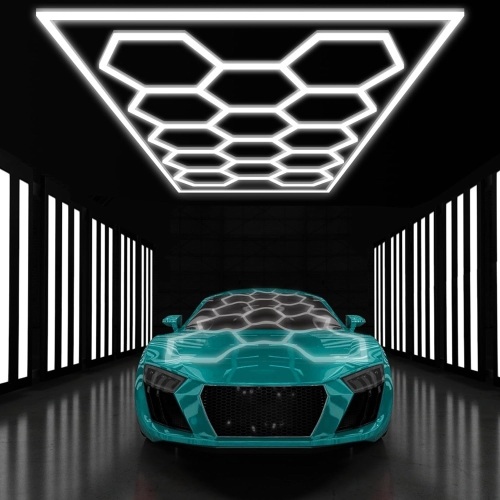 LED Hexagon Lights - LED Hexagon Garage Lights, 548W 65760 Lumen, Hexagon Ceiling Lighting, Cool White Light 6500K, for Garage Gym Barber Shop - Lot 2460