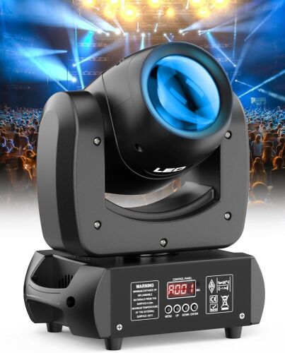  U`King 100W Moving Head DJ Lights with Rotating Gobos, 7 Color Plus Open White Light LED Beam Spotlight by Sound Activated and DMX Control  - Lot 91