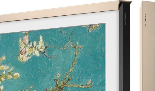  SAMSUNG 55” The Frame TV Customizable Bezel, Magnetic, Sand Gold Metal  - Lot 200
