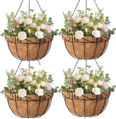 Amagabeli Hanging Planter Baskets, 4 pack  - Lot 219