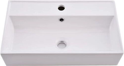  SHACO Contemporary 21" x 12" Porcelain Ceramic Wall Mounted Bathroom Vessel Sink - Lot 378