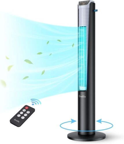Grelife 42" Oscillating Tower Fan with Remote - Lot 500