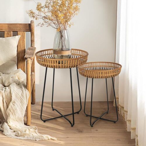 Oakrain Rattan Nesting Side Tables, Set of 2 - Lot 678