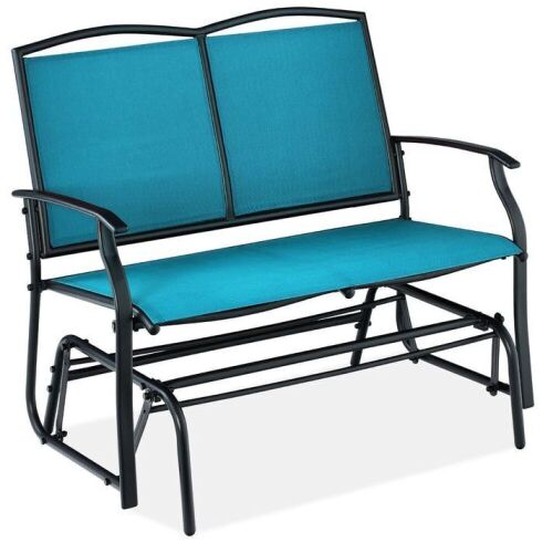 2-Person Patio Loveseat Swing Glider, Bench Rocker w/ Armrests - Lot 515