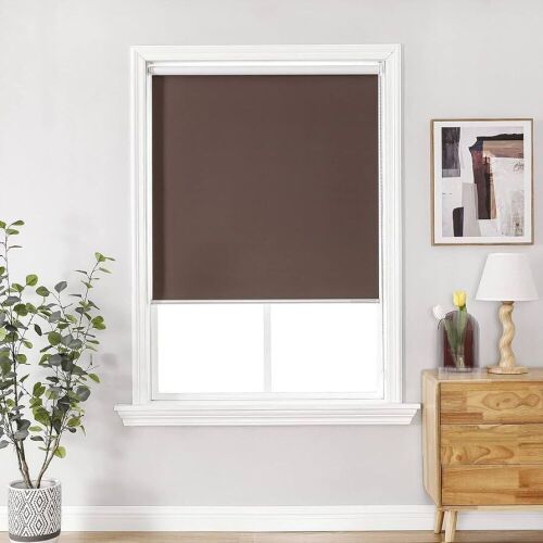 ChrisDowa 100% Blackout Roller Shade, Brown, 22"w x 72"h - Lot 695