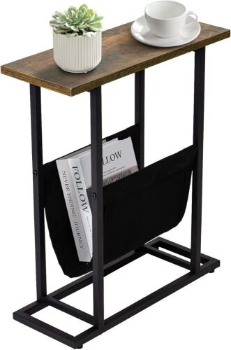 Narrow Small Side Table with Magazine Holder - Lot 215