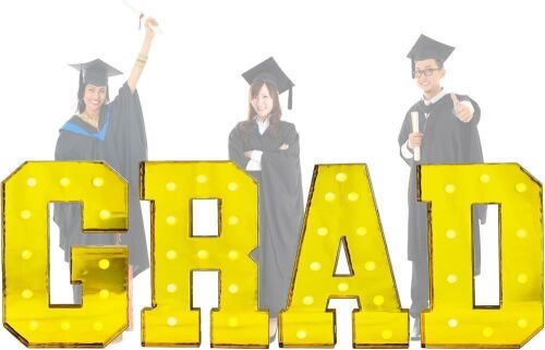 LANGXUN 40inch Gold GRAD LED Marquee Light Up Letters Kit - Lot 533