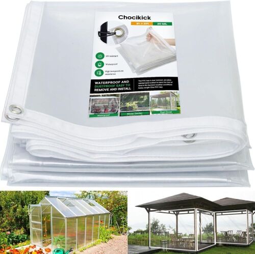 Lot of (2) Chocikick Clear Tarp Heavy Duty Waterproof 8 x 20 FT, 20 Mil  - Lot 283