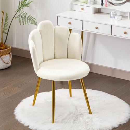 Velvet Vanity Chair with Gold Legs  - Lot 677