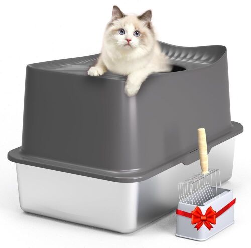 Stainless Steel Top Entry Cat Litter Box - Lot 818