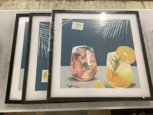 24x24 Picture Frame, Black, 3pc  - Lot 656