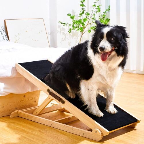 Woohoo Dog Ramp with Non-Slip Rubber Mat, 41" Long, Adjustable from 14" to 24" - Lot 666