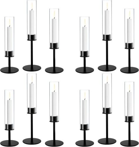 Hushee 12 Pcs Hurricane Glass Candle Holder - Lot 360
