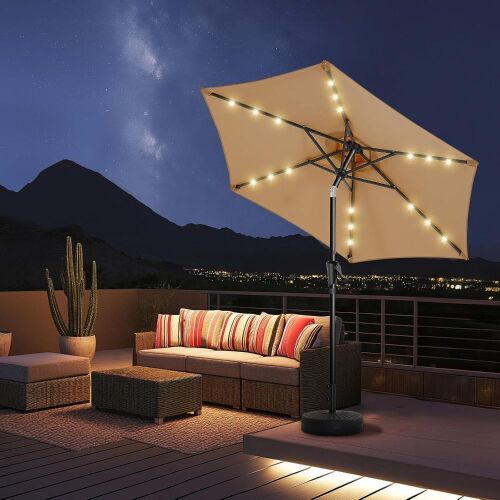 HOMSHADE 7.5ft Solar Patio Umbrella - Lot 644