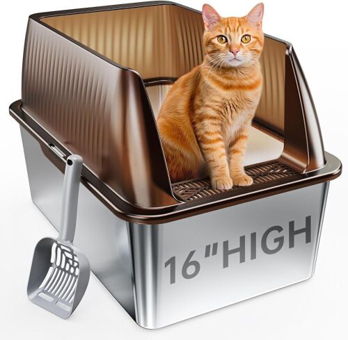 Tripamin 16” XL Stainless Steel Cat Litter Box  - Lot 760