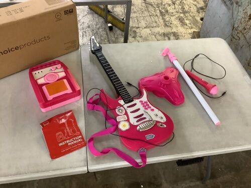 Kids Electric Guitar Toy Play Set w/ 6 Songs, Microphone, Amp - Lot 275