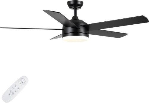 EasyNice 52 Inch Black Ceiling Fan with Light and Remote Control - Lot 81